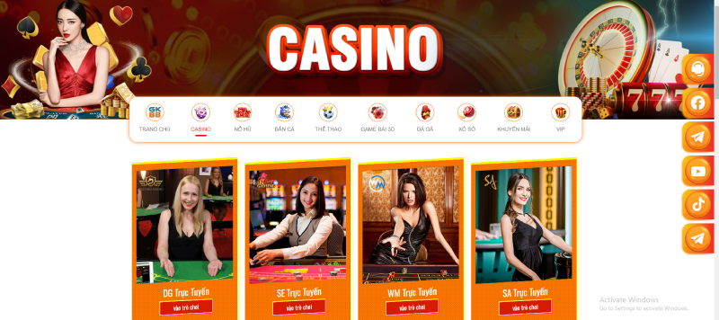 Sảnh game Casino online Gk88